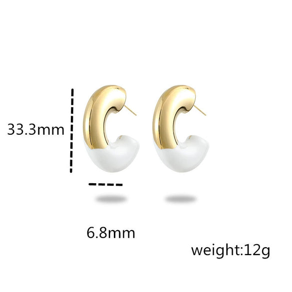 Titanium Steel Stainless Steel C Shape Electroplated Fashion Light Luxury Women's Earrings