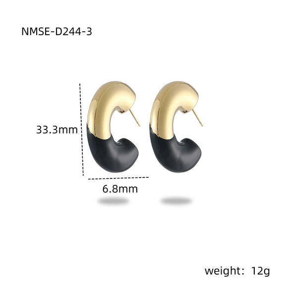 Titanium Steel Stainless Steel C Shape Electroplated Fashion Light Luxury Women's Earrings