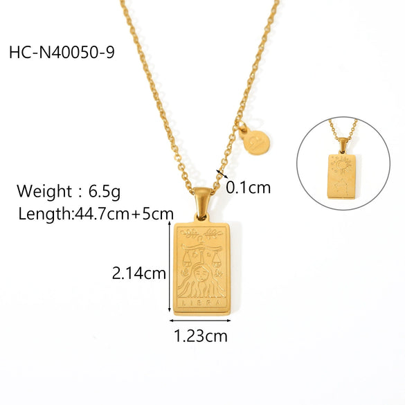 Titanium Steel Stainless Steel Constellation Necklace For Women With Electroplating