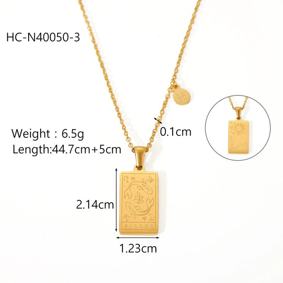 Titanium Steel Stainless Steel Constellation Necklace For Women With Electroplating