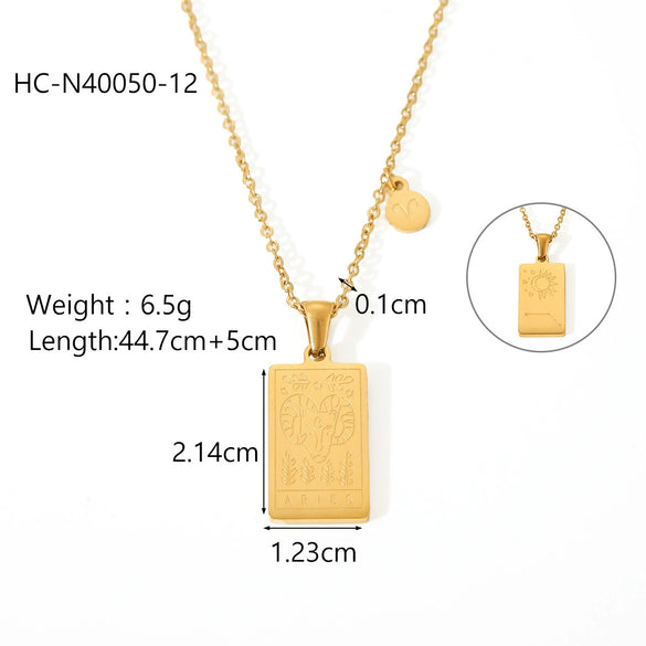 Titanium Steel Stainless Steel Constellation Necklace For Women With Electroplating
