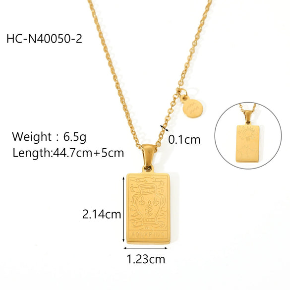 Titanium Steel Stainless Steel Constellation Necklace For Women With Electroplating