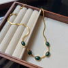 Titanium Steel Stainless Steel Drop Shape Retro Niche Design Sense Clavicle Snake Bone Chain Necklace For Women With Electroplating