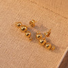 Titanium Steel Stainless Steel Geometric Round Ball Electroplated Earrings