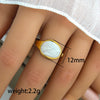 Titanium Steel Stainless Steel Geometric Round Ring With Black And White Enamel Real Gold Plating Retro Opening Nonfading Oil Dripping For Women