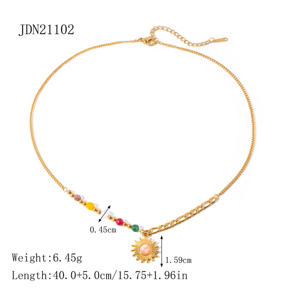 Titanium Steel Stainless Steel Geometric Style Women's Necklace With Electroplating Process