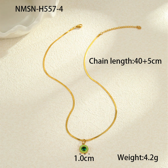 Titanium Steel Stainless Steel Geometric Zircon Pendant Necklace 18K Gold Plated Women's Fashion Minimalist Neck Accessory