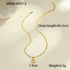 Titanium Steel Stainless Steel Geometric Zircon Pendant Necklace 18K Gold Plated Women's Fashion Minimalist Neck Accessory