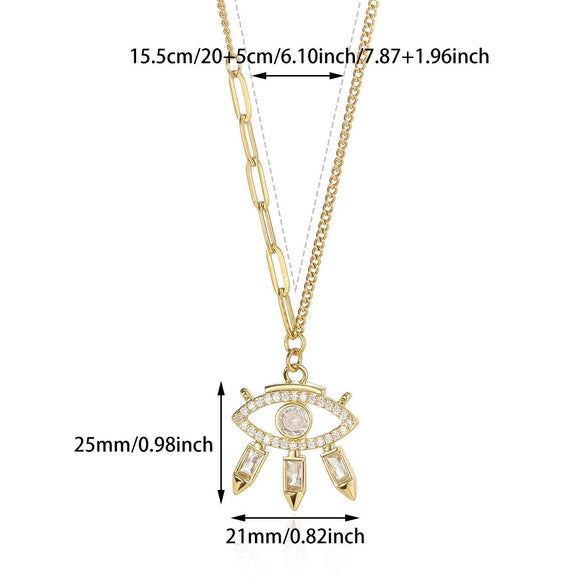 Titanium Steel Stainless Steel Heart Shaped Necklace With Zircon Insect Geometric Pattern And Diamond Design