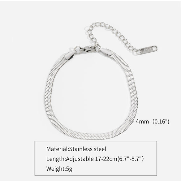 Titanium Steel Stainless Steel Plated 18K Gold Electroplated Women's Bracelet With Wave Geometric Snake Bone Design