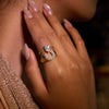 Titanium Steel Stainless Steel Ushaped Electroplated Zircon Ring Niche Design Sports Style Geometric