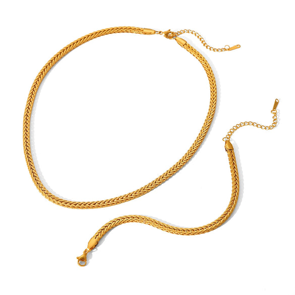 Titanium Steel Stainless Steel Women's Geometric Clavicle Chain Bracelet Necklace Electroplated