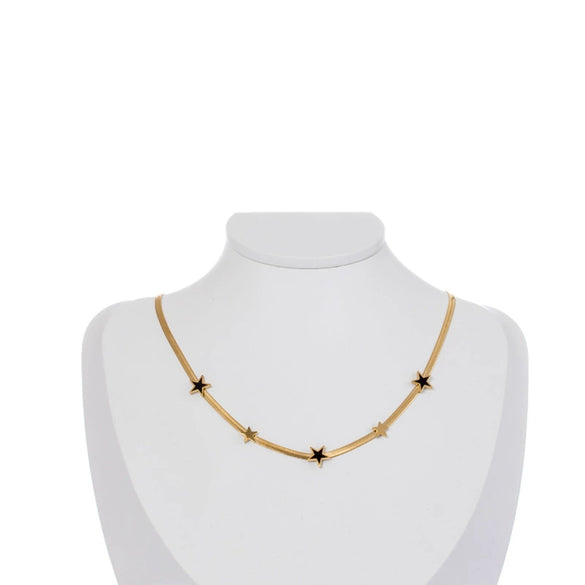 Titanium Steel Star Clavicle Chain For Women Electroplated Hiphop Style Niche Design Light Luxury