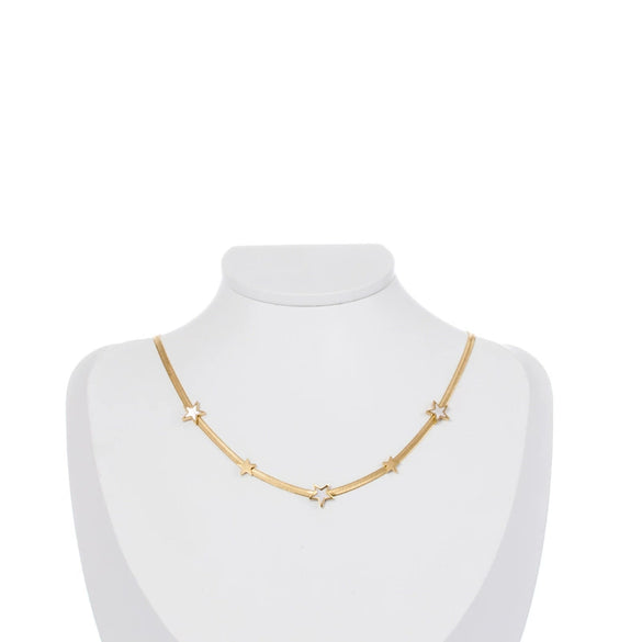 Titanium Steel Star Clavicle Chain For Women Electroplated Hiphop Style Niche Design Light Luxury