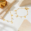 Titanium Steel Star Love Water Drops Bell Necklace Bracelet Earrings Jewelry Set