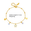 Titanium Steel Star Love Water Drops Bell Necklace Bracelet Earrings Jewelry Set