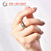 Titanium Steel Star Pattern Checkerboard Black And White Color Matching Electroplated Ring For Unisex