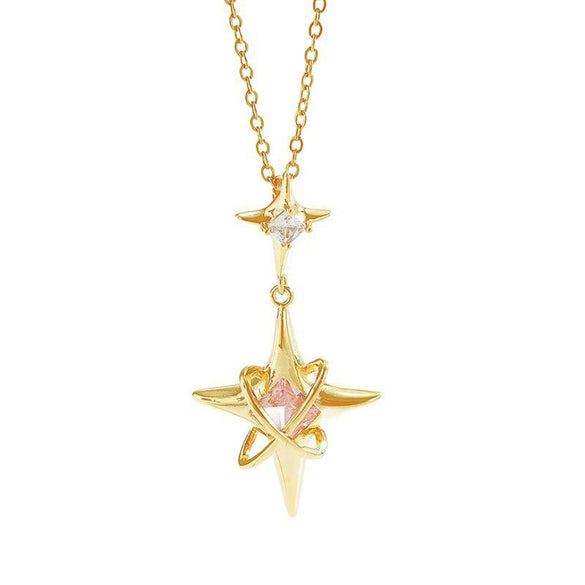 Titanium Steel Star Pendant Necklace Electroplated Personality Style