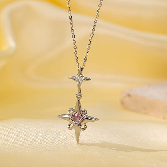Titanium Steel Star Pendant Necklace Electroplated Personality Style