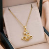 Titanium Steel Star Shape Light Luxury Electroplated Saturn Necklace