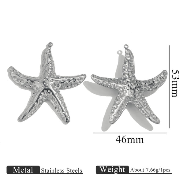 Titanium Steel Starfish Conch Pendant Necklace Accessories Electroplating