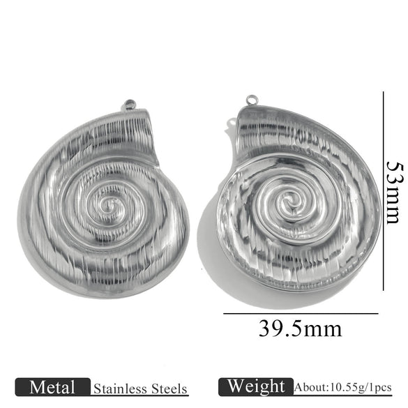 Titanium Steel Starfish Conch Pendant Necklace Accessories Electroplating