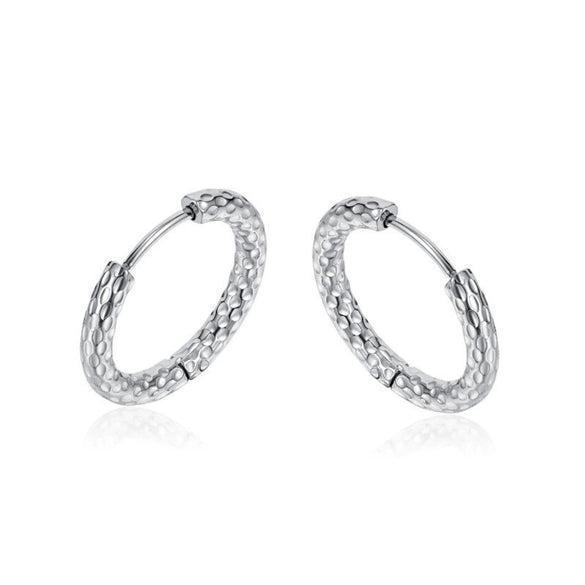 Titanium Steel Starshaped Geometric Style Hammered And Polished Women's Earrings