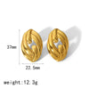 Titanium Steel Stud Earrings Geometric Style 18K Gold Twist Electroplated