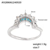 316L Stainless Steel Sun And Moon Zircon Ring With Geometric Pattern Electroplated Stylish Women's Tail Ring
