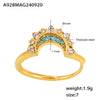 316L Stainless Steel Sun And Moon Zircon Ring With Geometric Pattern Electroplated Stylish Women's Tail Ring
