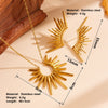 Titanium Steel Sunflower Love Drops Bell Pattern Necklace Earrings Set