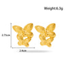 Titanium Steel Sweet Bow Heart Shape Light Luxury Earrings With Electroplating