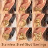 Titanium Steel Sweet Bow Heart Shape Light Luxury Earrings With Electroplating