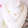 Wholesale Jewelry Sweet Heart Shape Butterfly 304 Stainless Steel Shell 18K Gold Plated Plating Inlay Double Layer Necklaces