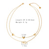 Wholesale Jewelry Sweet Heart Shape Butterfly 304 Stainless Steel Shell 18K Gold Plated Plating Inlay Double Layer Necklaces