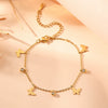 Titanium Steel Sweet Style Multiple Butterfly Clip Bead Waist Chain For Female