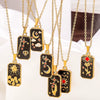 Titanium Steel Tarot Stereo Relief Pendant Necklace With Cartoon Characters Electroplating Design Unisex