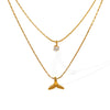 316L Stainless Steel Tassel Clavicle Chain Necklace Fishtail Design Electroplating For Women