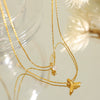 316L Stainless Steel Tassel Clavicle Chain Necklace Fishtail Design Electroplating For Women