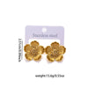 Titanium Steel Three Dimensional Flower Electroplated Diamond Women's Earrings
