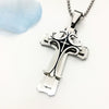 Titanium Steel Three Layer Cross Pendant Necklace Jewelry Original Design Geometric Style Electroplating