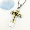 Titanium Steel Three Layer Cross Pendant Necklace Jewelry Original Design Geometric Style Electroplating
