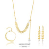 Titanium Steel Threepiece Jewelry Set With Geometric Pattern And Electroplating Design Cold Style Simple Include Necklace Earrings Bracelet