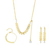 Titanium Steel Threepiece Jewelry Set With Geometric Pattern And Electroplating Design Cold Style Simple Include Necklace Earrings Bracelet