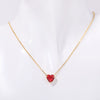 Titanium Steel Twelve Birthstone Love Pendant Necklace With Ochain Geometric Style Electroplating