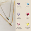 Titanium Steel Twelve Birthstone Love Pendant Necklace With Ochain Geometric Style Electroplating