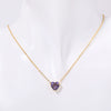 Titanium Steel Twelve Birthstone Love Pendant Necklace With Ochain Geometric Style Electroplating