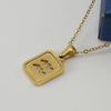 316L Stainless Steel Twelve Constellation Pendant Necklace For Women With Sand Glitter Powder And Vacuum Plating