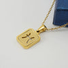 316L Stainless Steel Twelve Constellation Pendant Necklace For Women With Sand Glitter Powder And Vacuum Plating