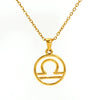 Titanium Steel Twelve Constellations Hollow Pendant Snake Bone Chain Necklace Electroplated 18K Gold Unisex